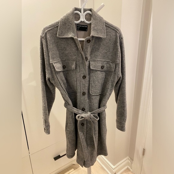 Frank & Oak Gray Wool Dress/Shacket - S - Picture 2 of 7